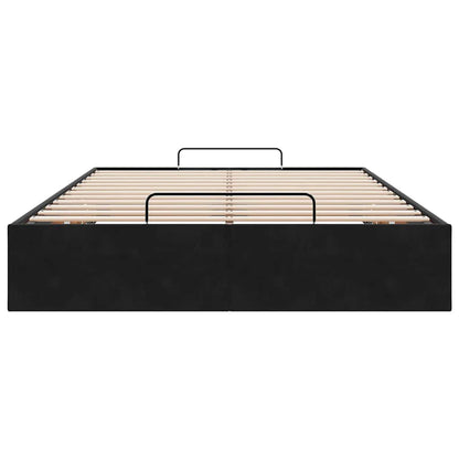 Ottoman Bed Frame Sem Colchão Preto 120x190 cm Veludo