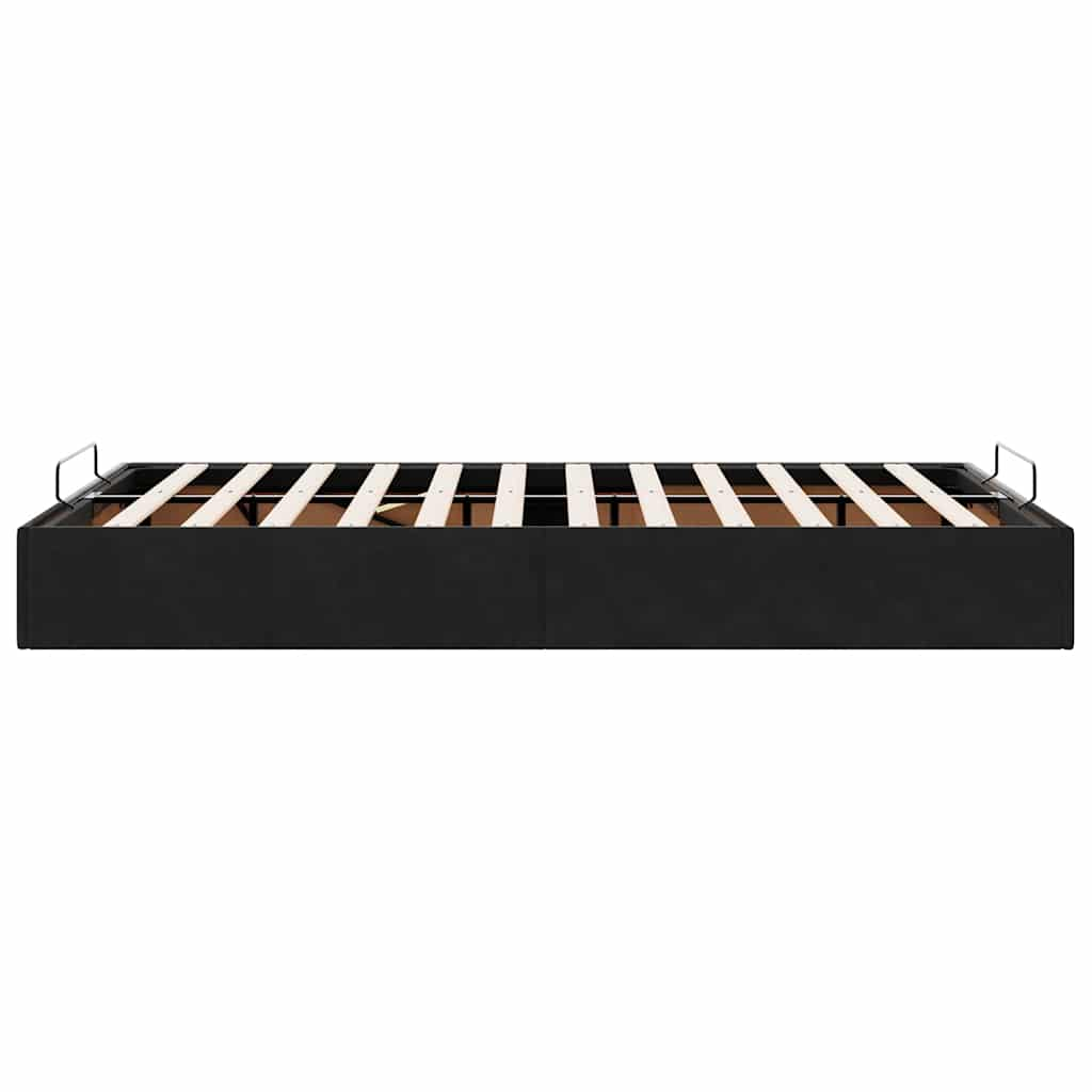 Ottoman Bed Frame Sem Colchão Preto 120x190 cm Veludo