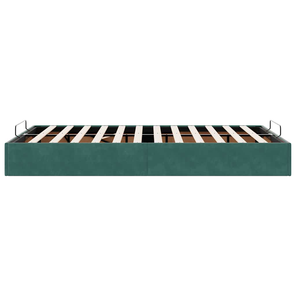 Ottoman Bed Frame Sem Colchão Verde Escuro 120x190 cm Veludo