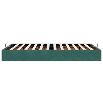 Ottoman Bed Frame Sem Colchão Verde Escuro 120x190 cm Veludo