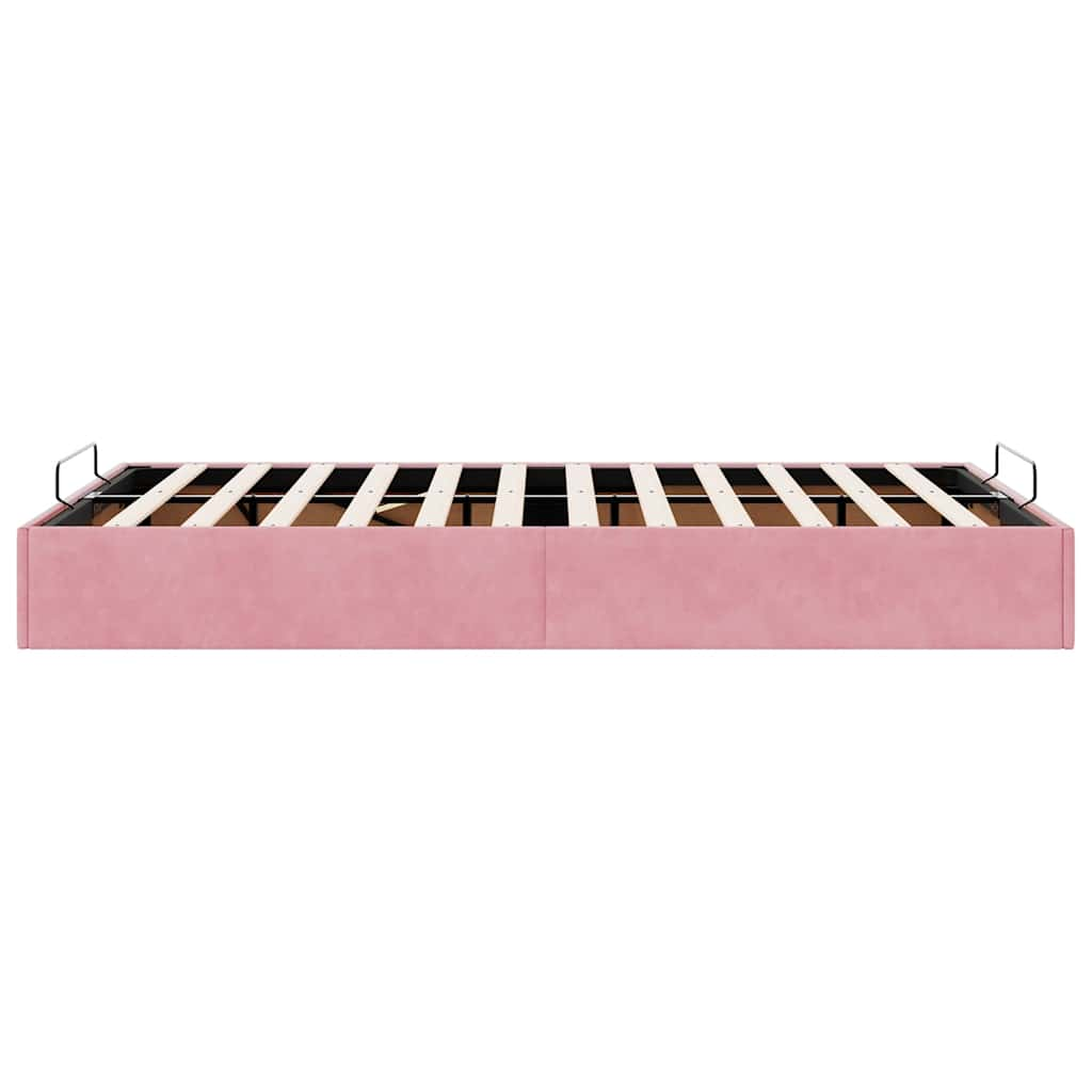 Ottoman Bed Frame No Colchão Rosa 120x190 cm Veludo