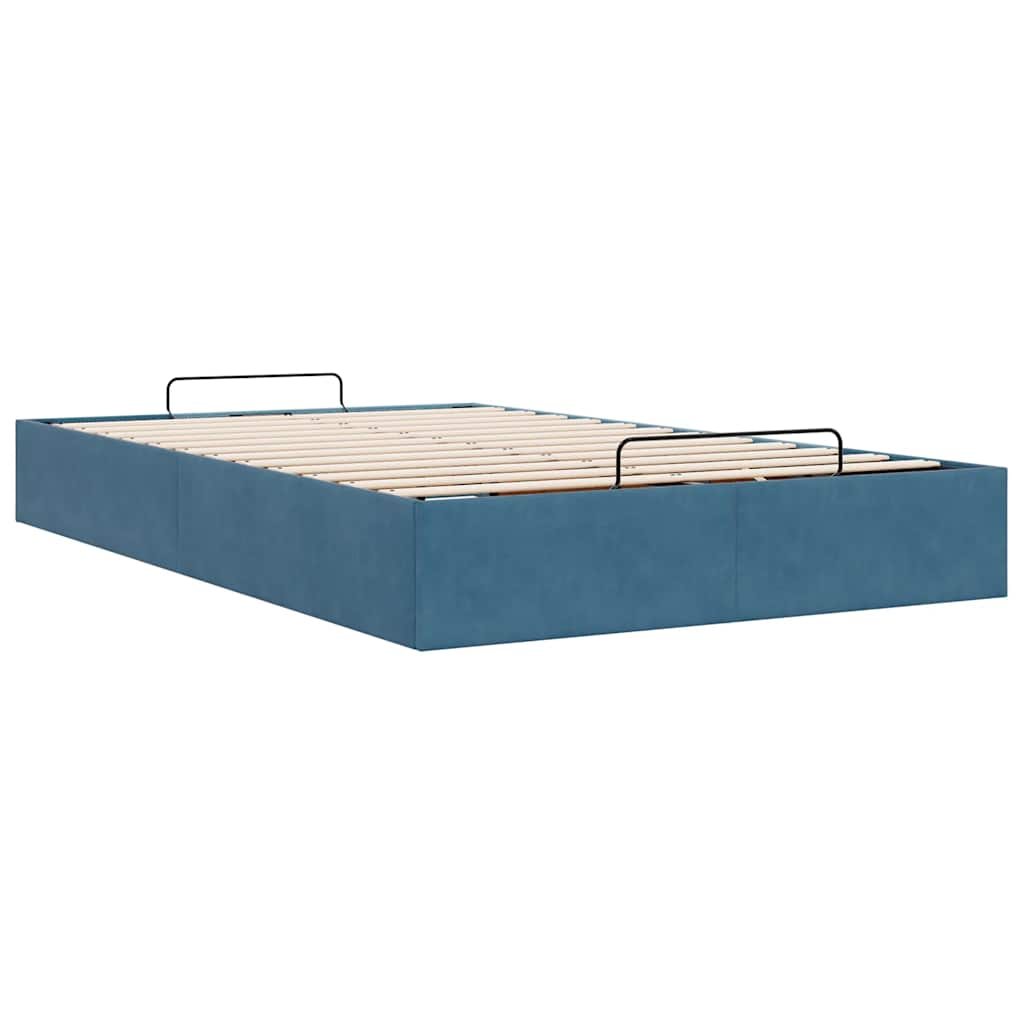 Estrutura de cama otomana sem colchão 120x200 cm azul escuro