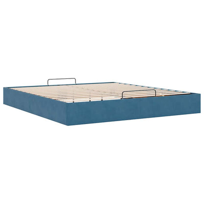 Estrutura de cama otomana sem colchão 160x200 cm azul escuro