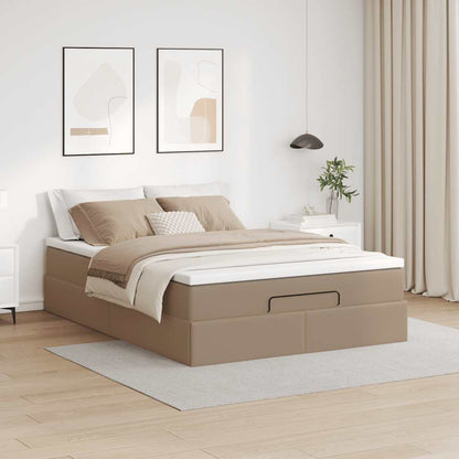 Estrutura de cama otomana com colchão cappucino 140x190 cm