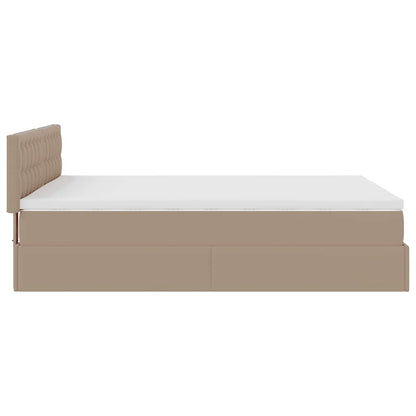 Estrutura de cama otomana com colchão cappucino 140x190 cm