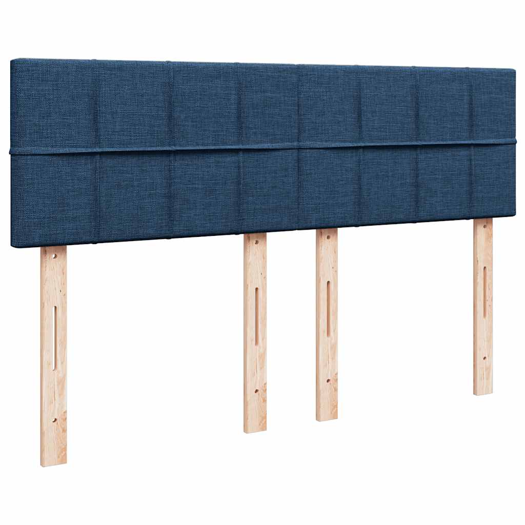 Estrutura de cama otomana com colchão 140x190cm tecido azul