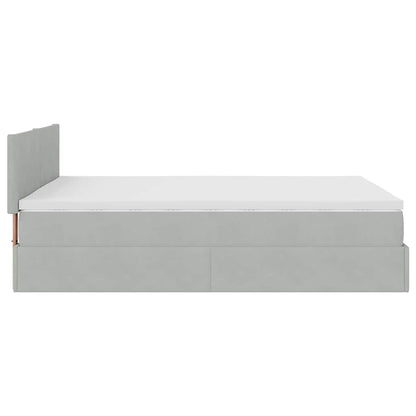 Estrutura de cama otomana com colchão 140x190 cm cinzento claro