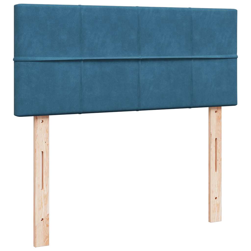 Estrutura cama otomana colchão 120x200cm veludo azul escuro