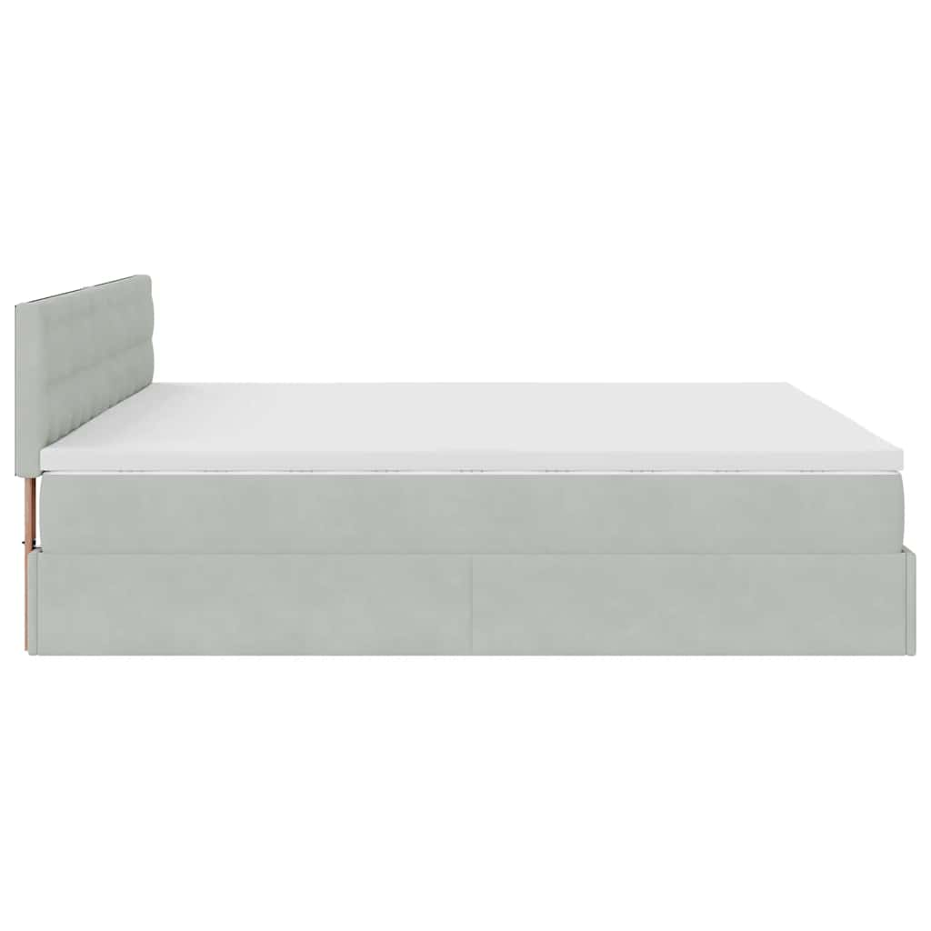 Estrutura de cama otomana com colchão 160x200 cm cinzento claro