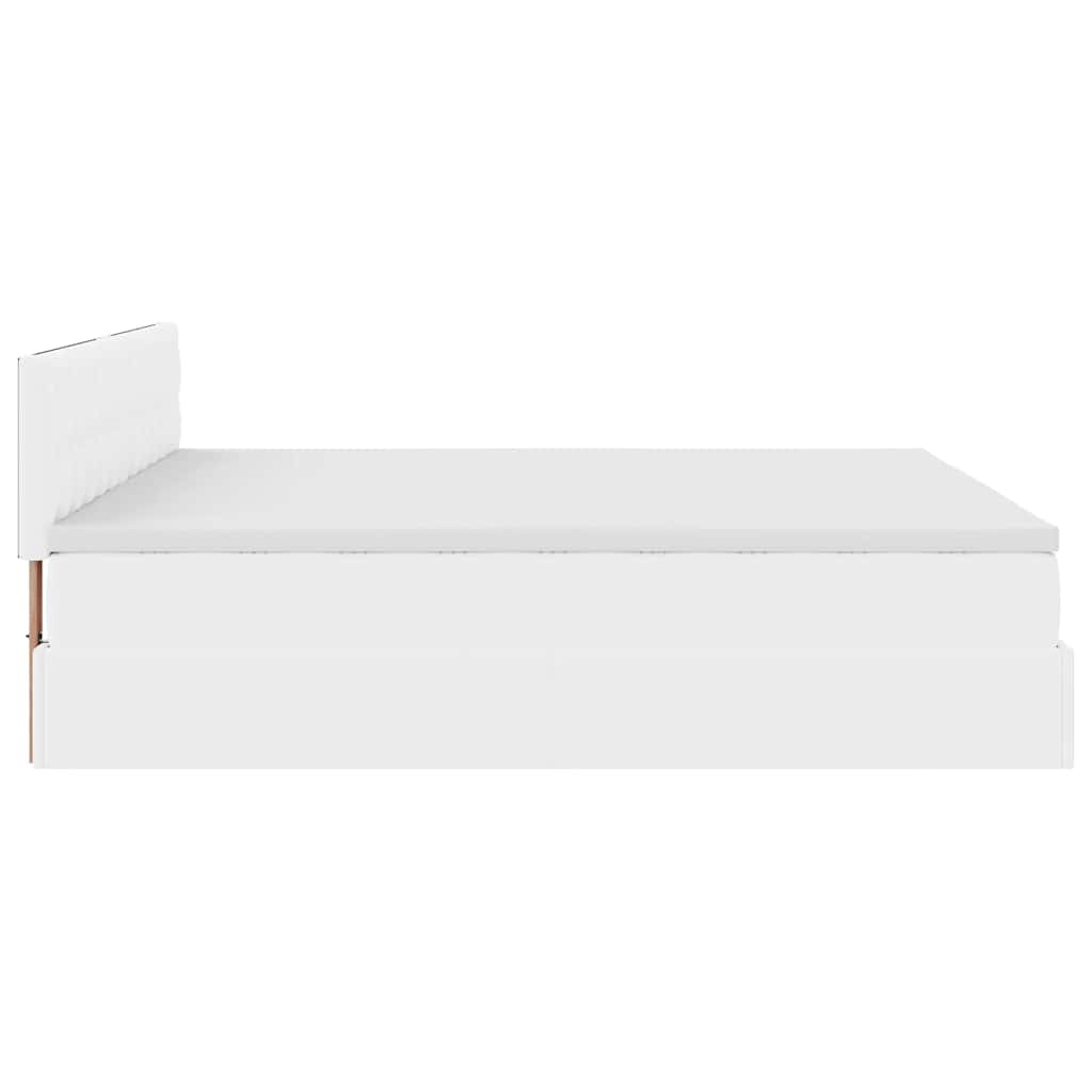 Estrutura de cama otomana com colchão 160x200 cm branco puro