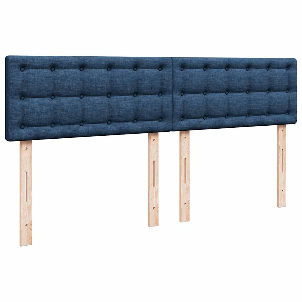 Estrutura de cama otomana com colchão 160x200 cm tecido azul