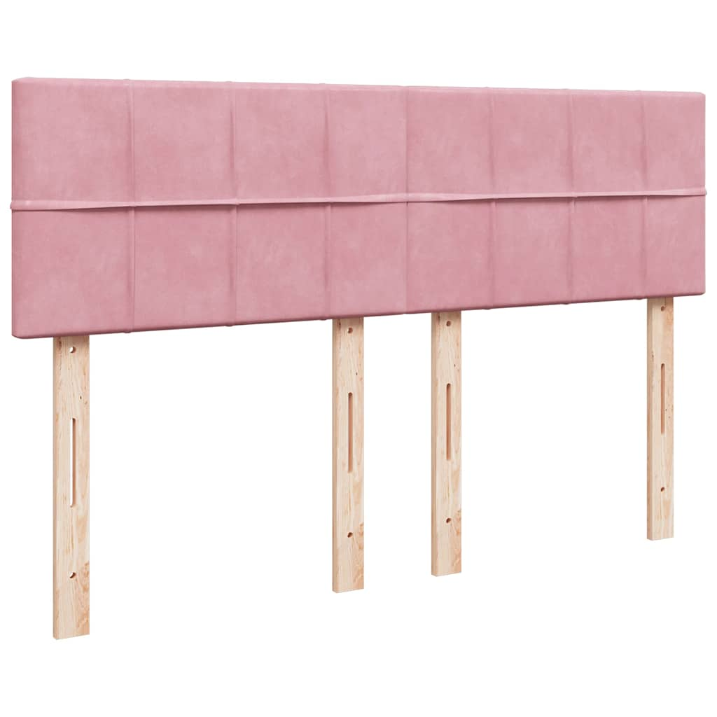 Estrutura de cama otomana com colchão 140x190 cm veludo rosa