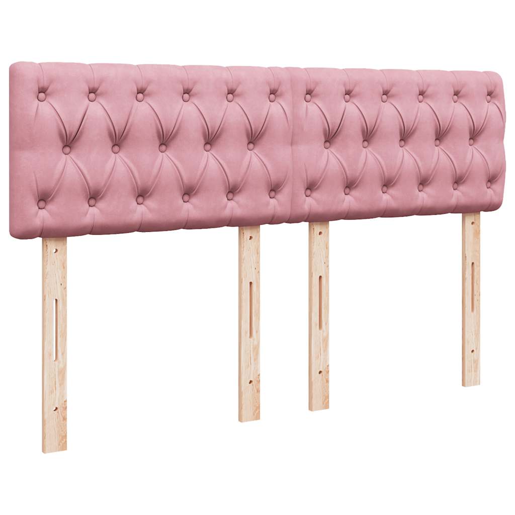 Estrutura de cama otomana com colchão 140x190 cm veludo rosa