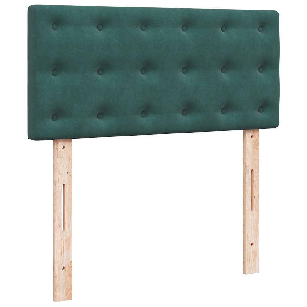 Estrutura cama otomana colchão 80x200 cm veludo verde escuro