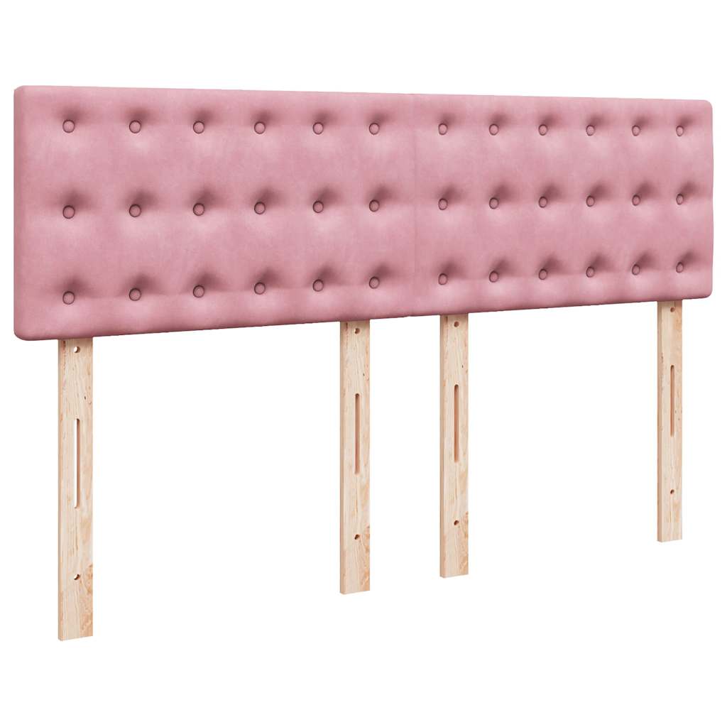 Estrutura de cama otomana com colchão 140x190 cm veludo rosa