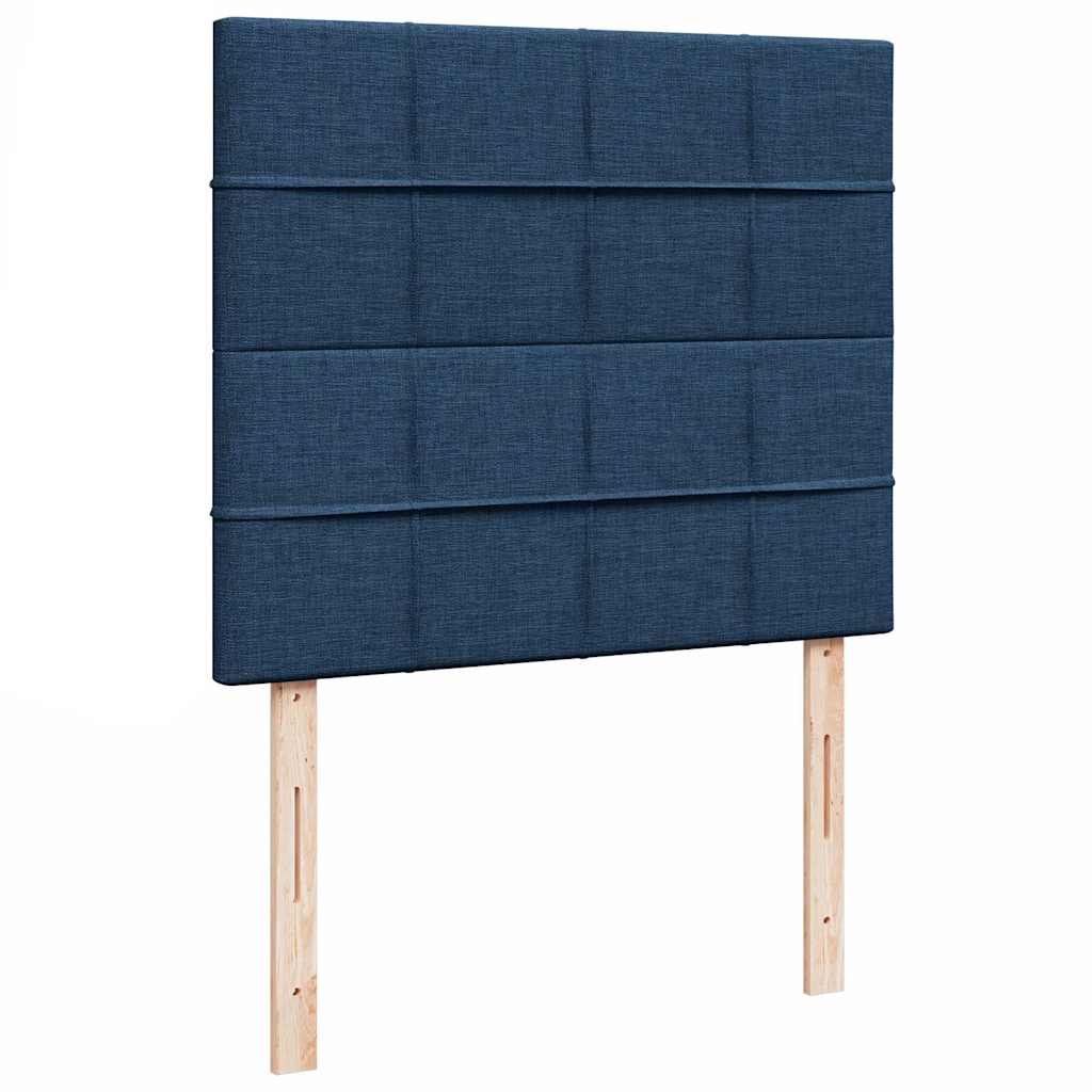 Estrutura de cama otomana com colchão 120x190 cm tecido azul