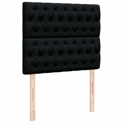 Estrutura de cama otomana com colchão preto 120x190 cm tecido