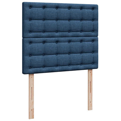 Estrutura de cama otomana com colchão 120x190 cm tecido azul