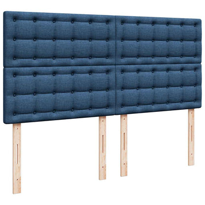 Estrutura de cama otomana com colchão 160x200 cm tecido azul