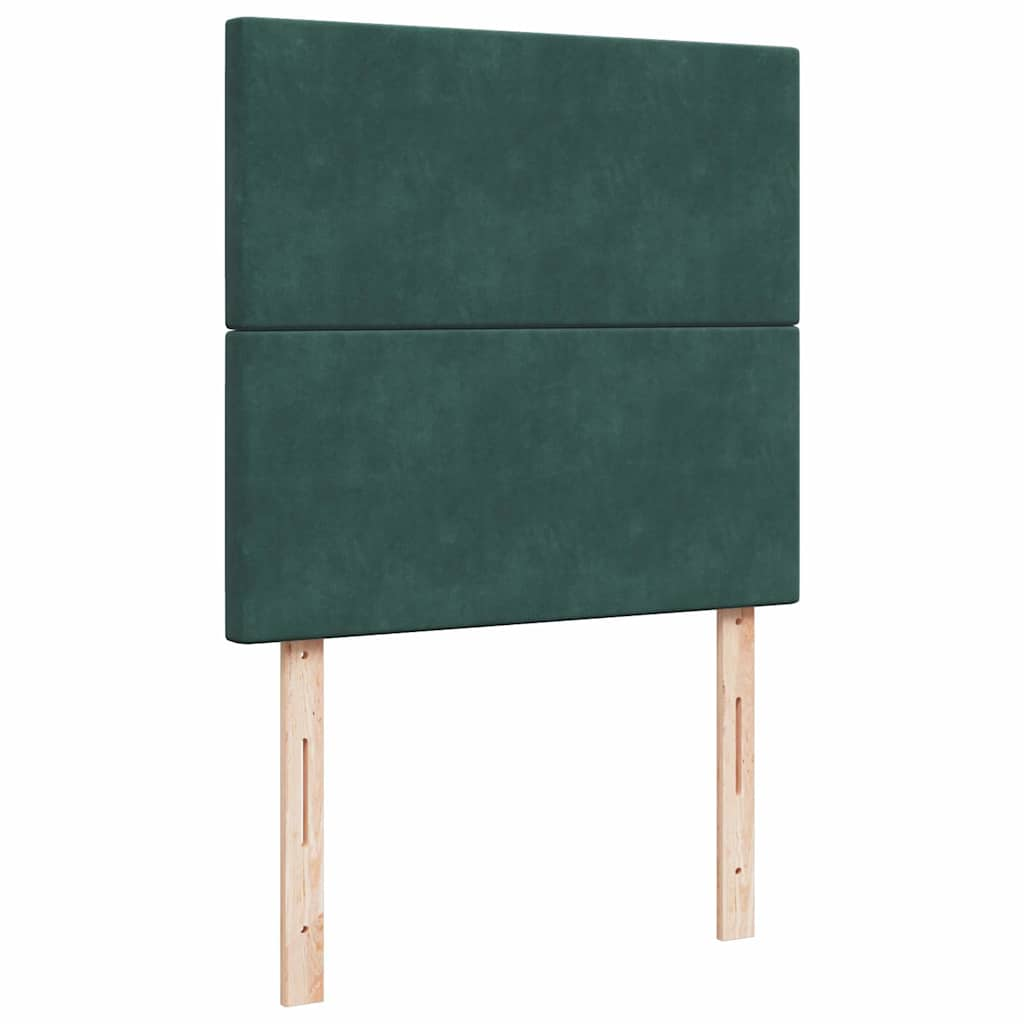 Estrutura de cama otomana colchões 90x200cm veludo verde escuro