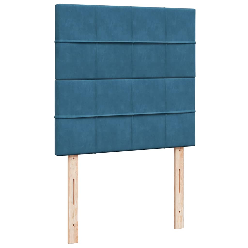 Estrutura cama otomana colchões 80x200 cm veludo azul escuro