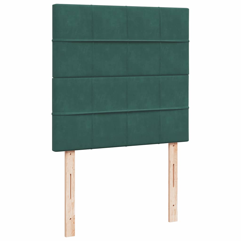 Estrutura de cama otomana colchões 90x200cm veludo verde escuro