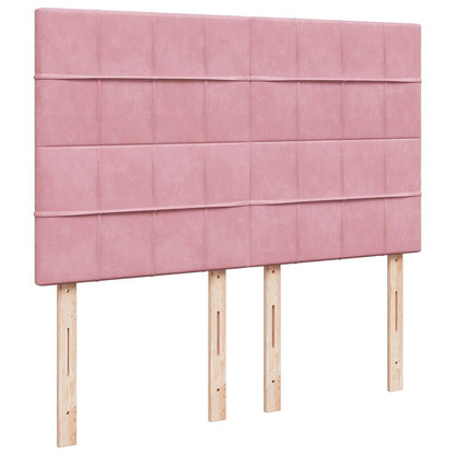 Estrutura de cama otomana com colchões 140x190 cm veludo rosa