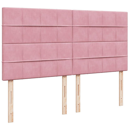 Estrutura de cama otomana com colchões 160x200 cm veludo rosa