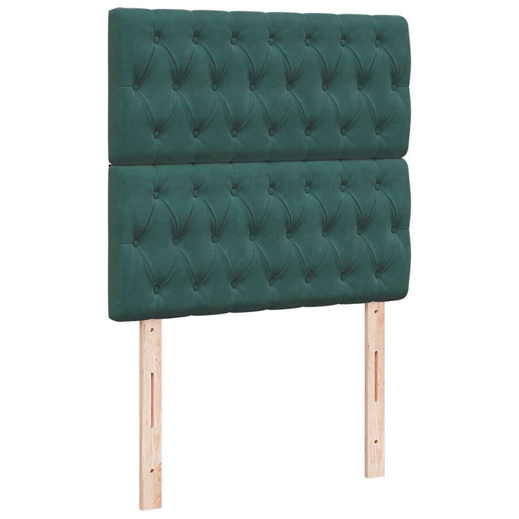 Estrutura de cama otomana colchões 90x200cm veludo verde escuro