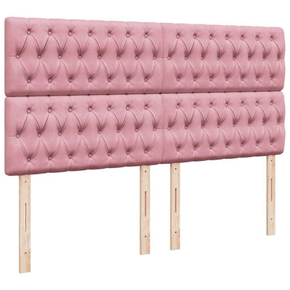 Estrutura de cama otomana com colchões 160x200 cm veludo rosa