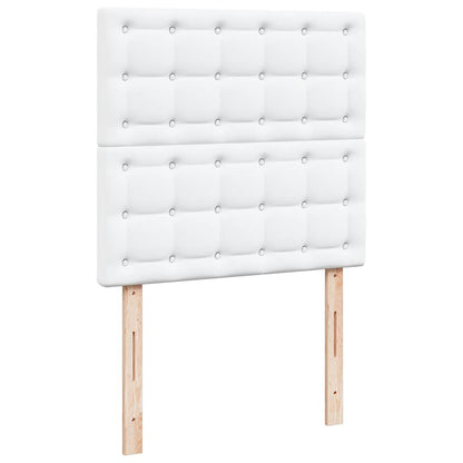 Estrutura de cama otomana com colchões 200x200 cm branco puro