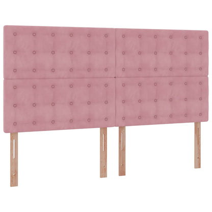 Estrutura de cama otomana com colchões 180x200 cm veludo rosa