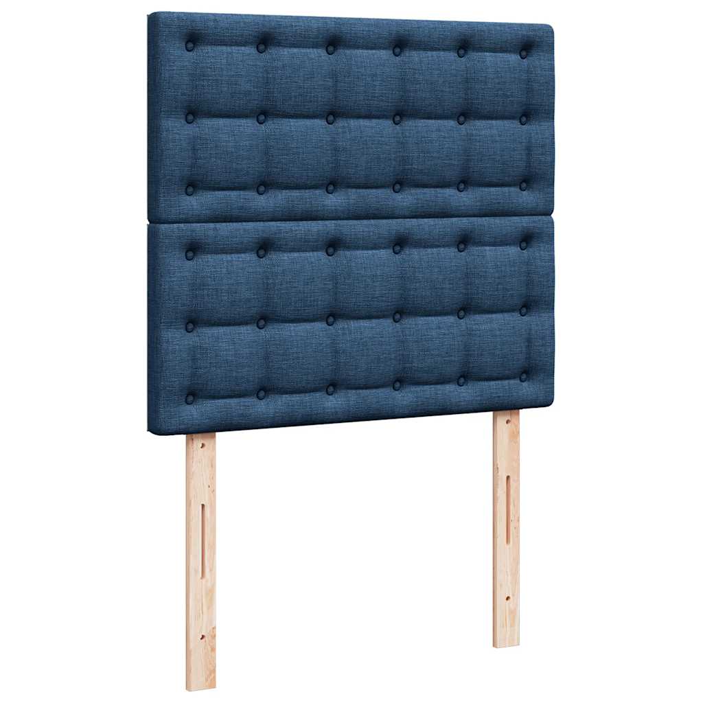 Estrutura de cama otomana com colchão 100x200cm tecido azul