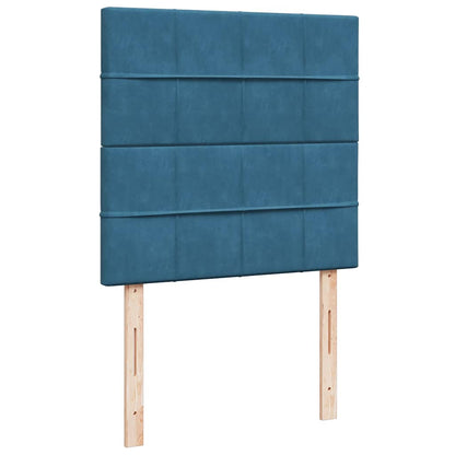 Estrutura cama otomana com colchões azul escuro 90x190cm veludo