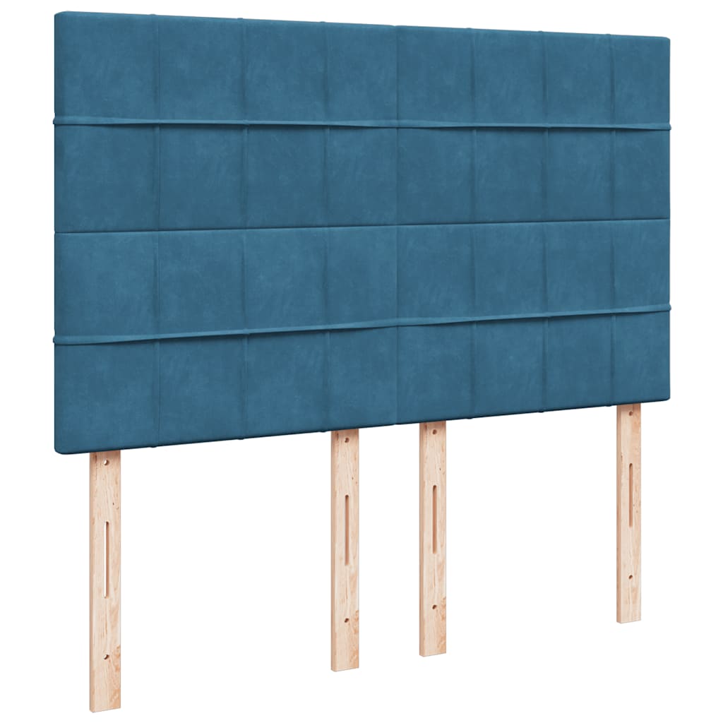 Estrutura cama otomana colchões 140x190 cm veludo azul escuro