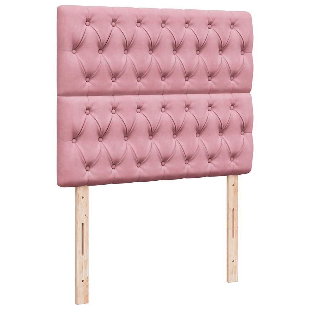 Estrutura de cama otomana com colchões 120x200 cm veludo rosa