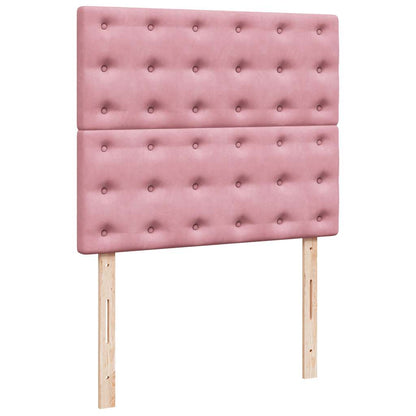 Estrutura de cama otomana com colchões 120x200 cm veludo rosa