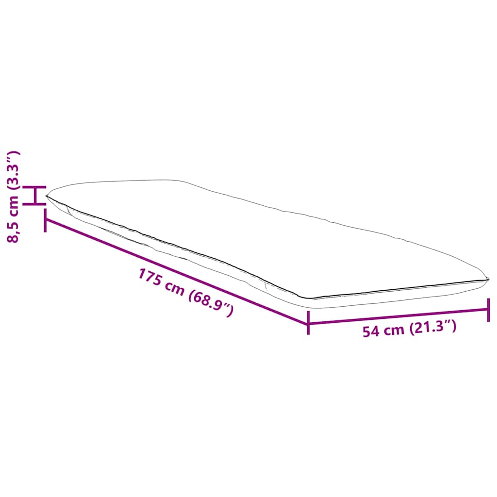 Espreguiçadeira dobrável 175x54x8,5 cm tecido Oxford creme