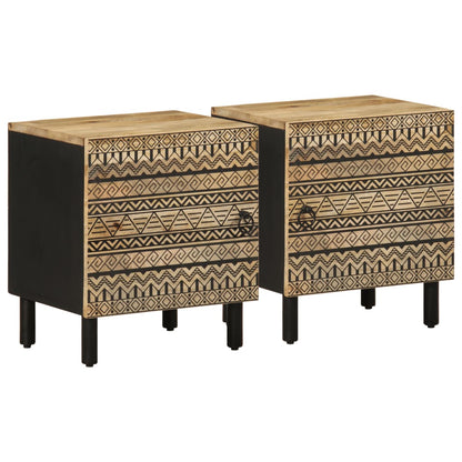 Mesa de cabeceira 2 pcs 40x33,5x46 cm mangueira áspera maciça