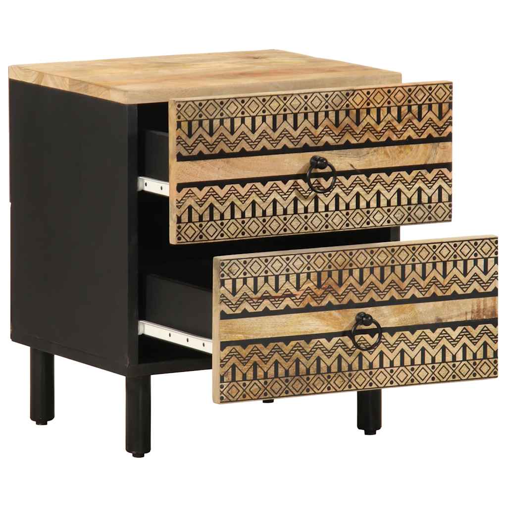 Mesa de cabeceira 2 pcs 40x33,5x46 cm mangueira áspera maciça