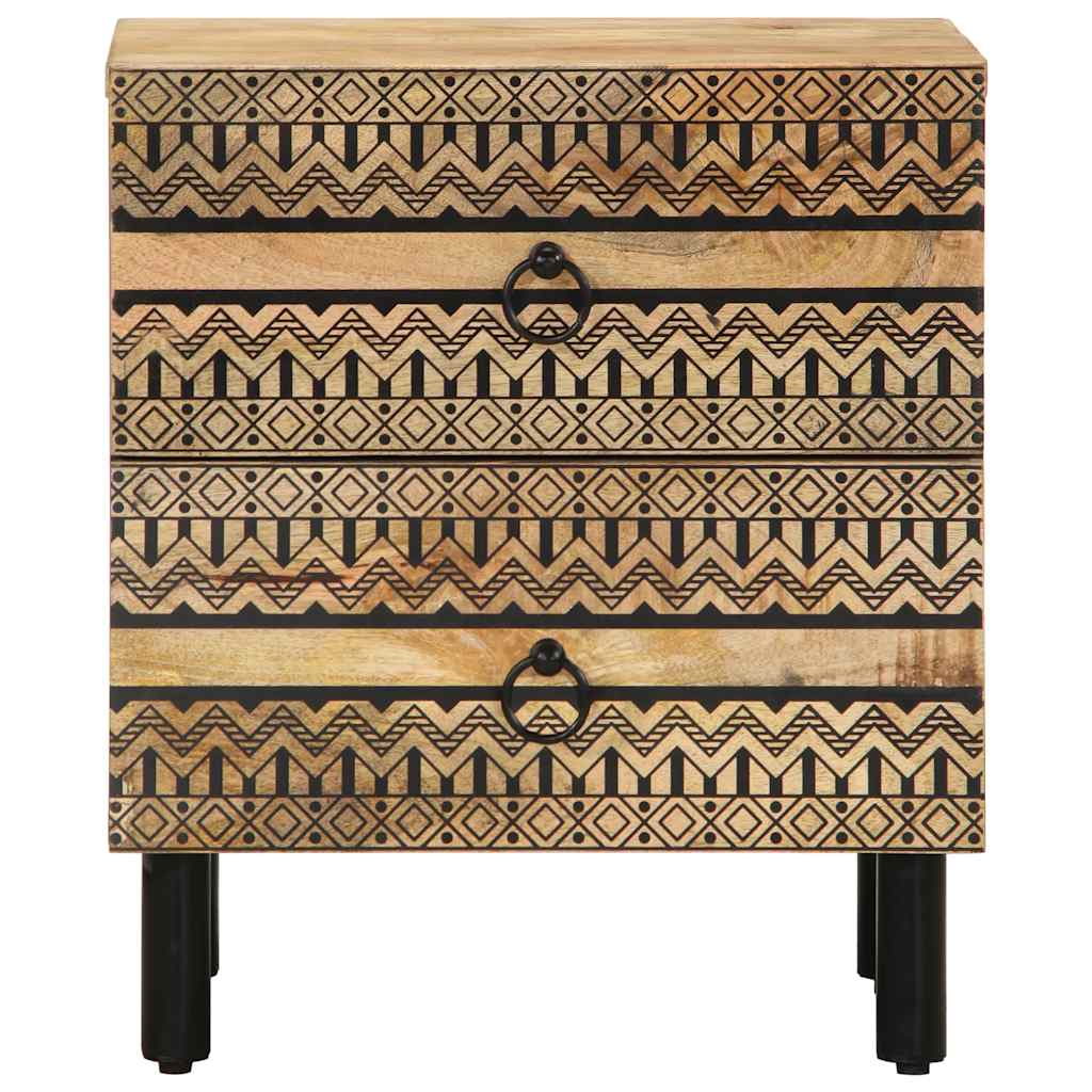 Mesa de cabeceira 2 pcs 40x33,5x46 cm mangueira áspera maciça