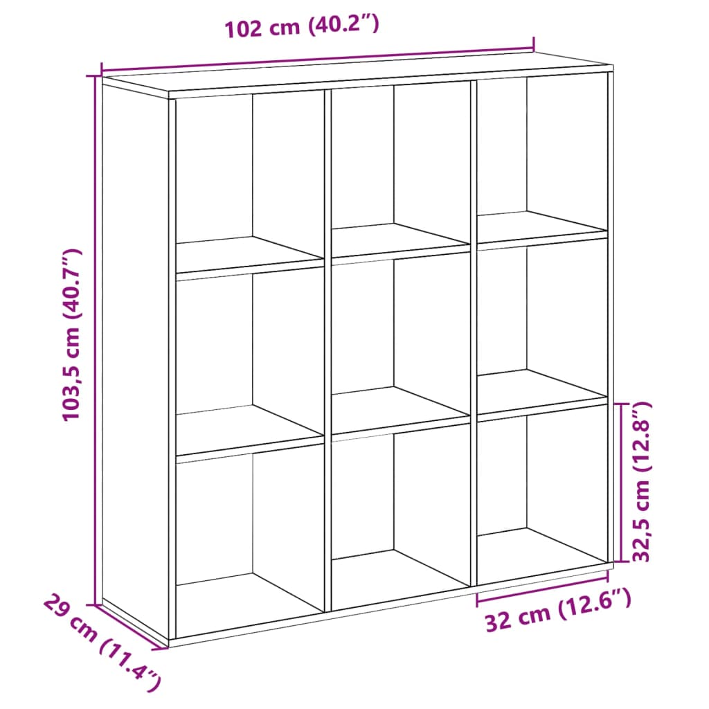 Estante divisória 102x29x103,5 cm derivados de madeira branco