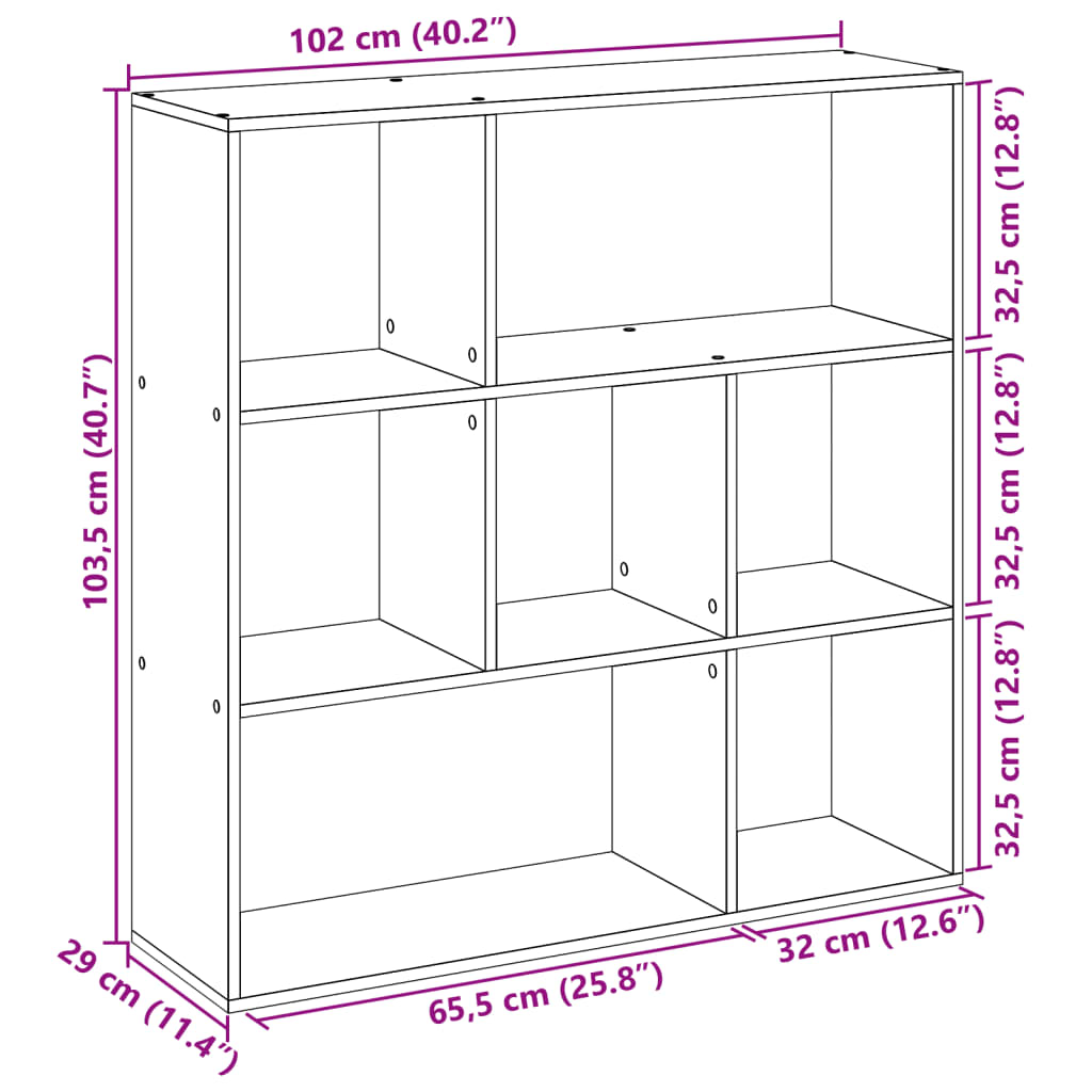 Estante divisória 102x29x103,5 cm derivados de madeira branco