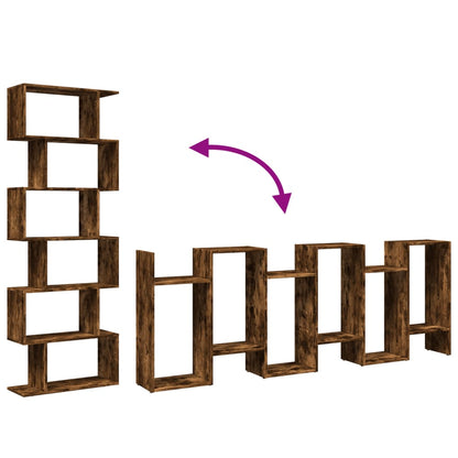 Estante divisória 6 níveis derivados de madeira carvalho fumado