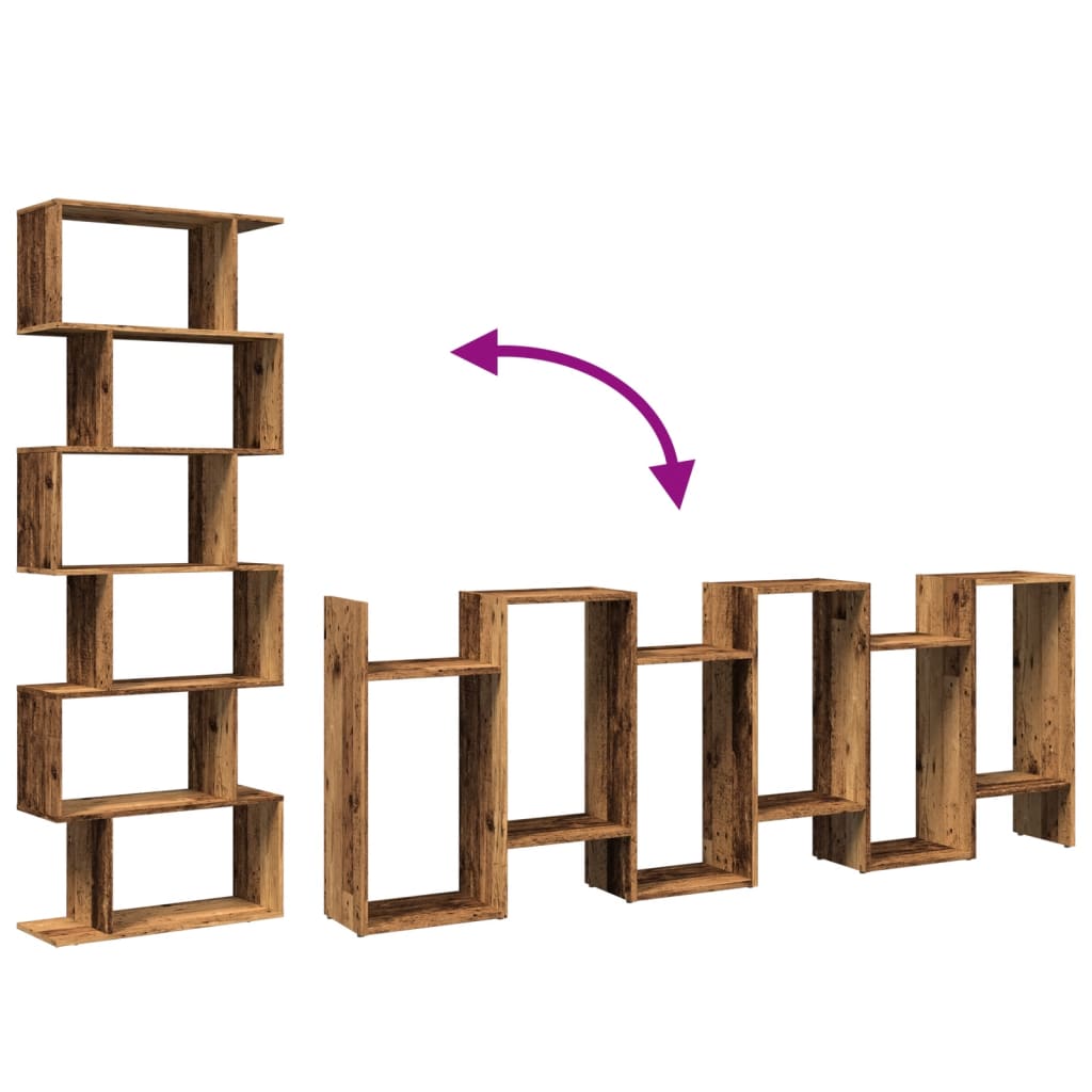 Estante divisória 6 níveis derivados de madeira madeira velha