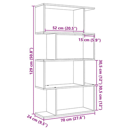 Estante divisória 4 níveis 70x24x129cm derivados madeira branco