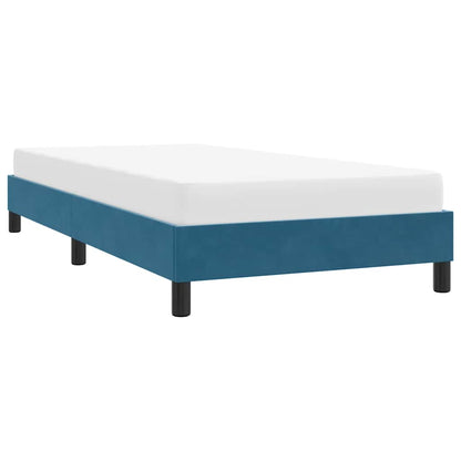 Estrutura de cama sem colchão 90x210 cm veludo azul-escuro