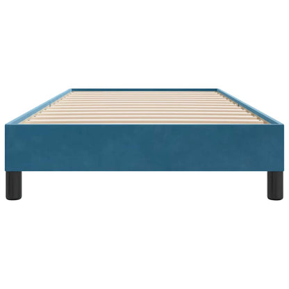 Estrutura de cama sem colchão 90x210 cm veludo azul-escuro