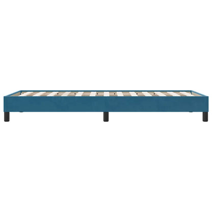 Estrutura de cama sem colchão 90x210 cm veludo azul-escuro