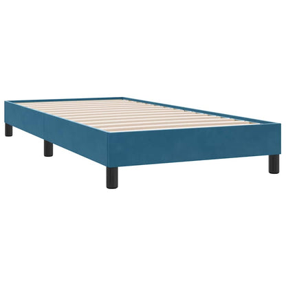 Estrutura de cama sem colchão 90x210 cm veludo azul-escuro